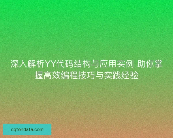 深入解析YY代码结构与应用实例 助你掌握高效编程技巧与实践经验